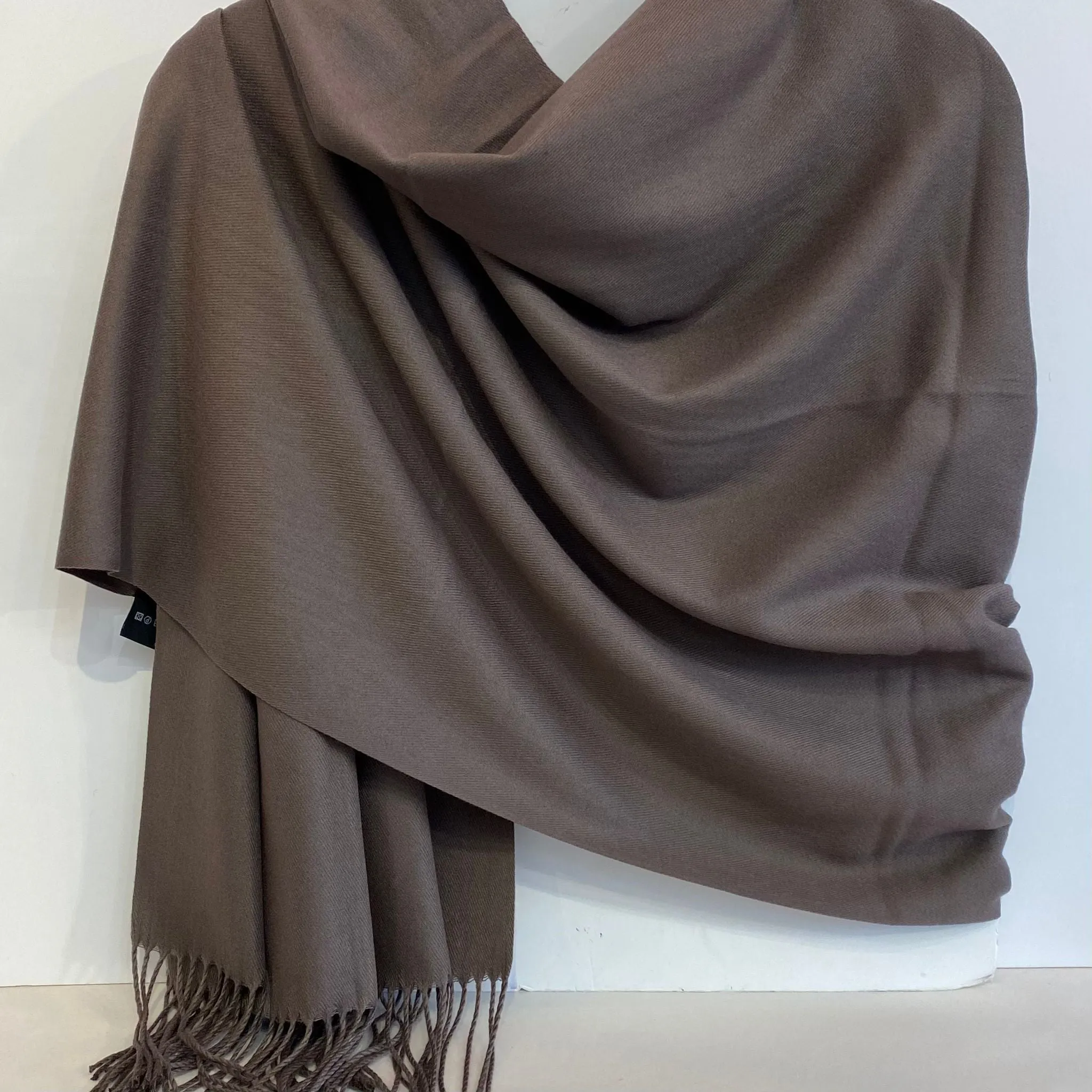 Aggie Cashmere Mix  Wrap - Cocoa