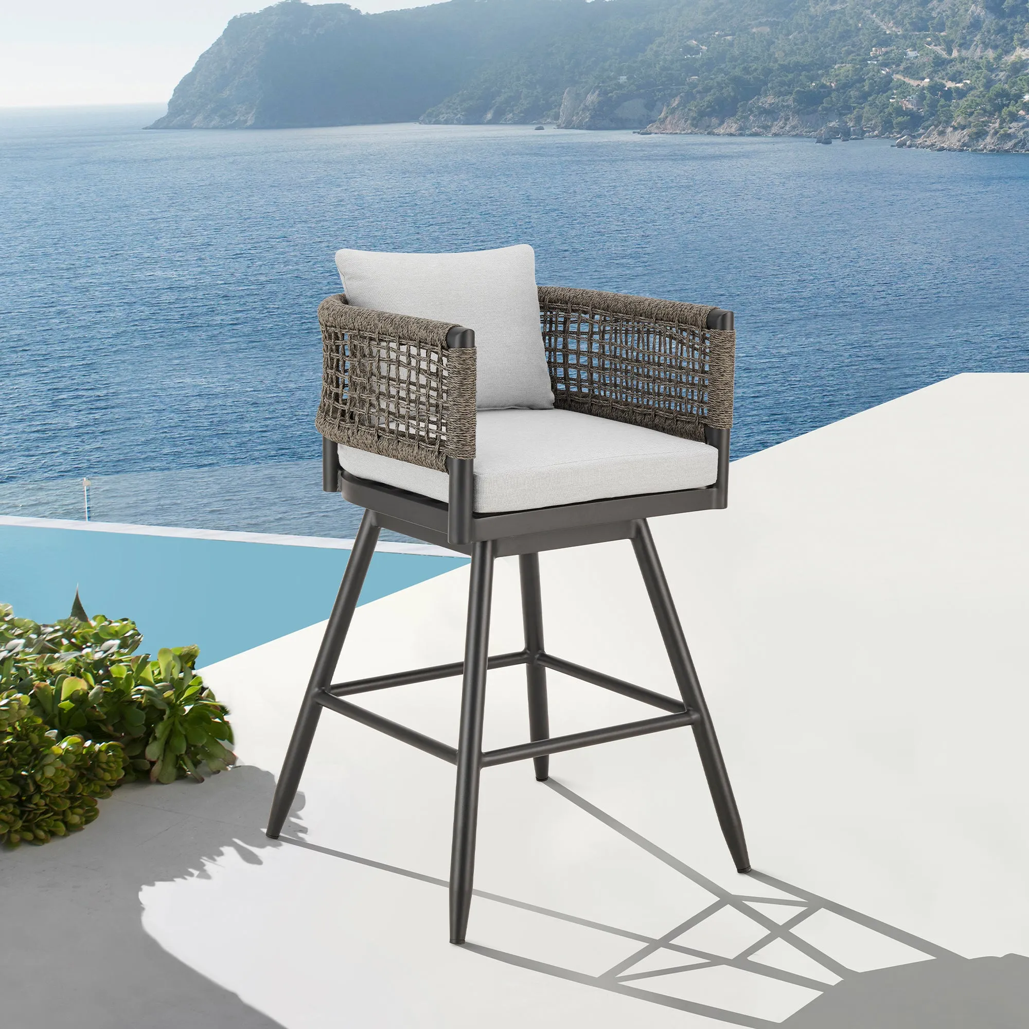 Alegria Swivel Outdoor Bar Stool