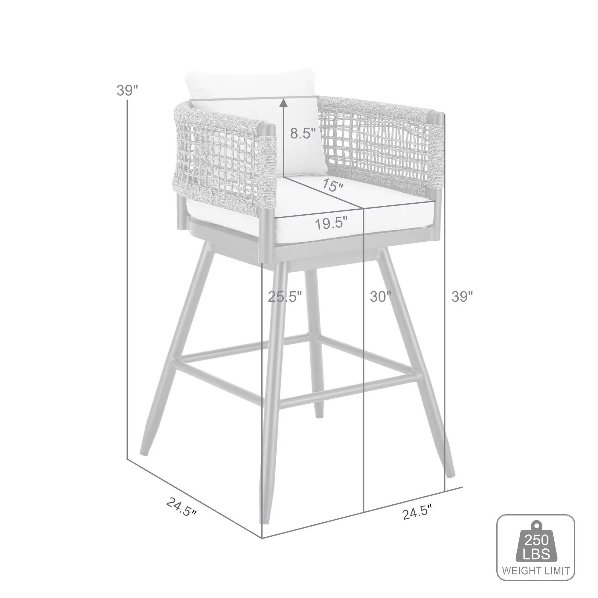 Alegria Swivel Outdoor Bar Stool