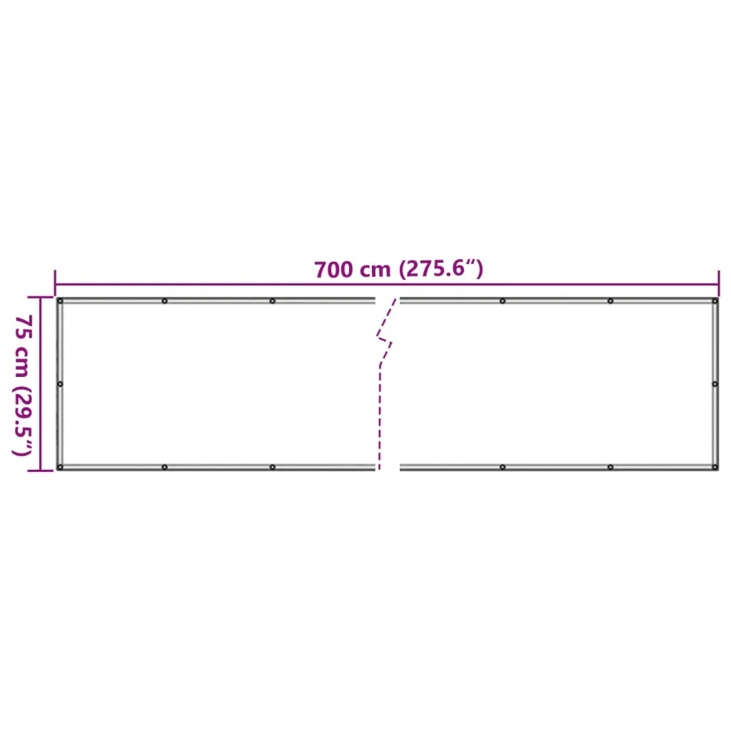 Balcony Privacy Screen Anthracite 700x75 cm PVC