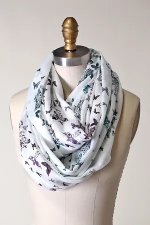 Birds and Butterfly Infinity Scarf