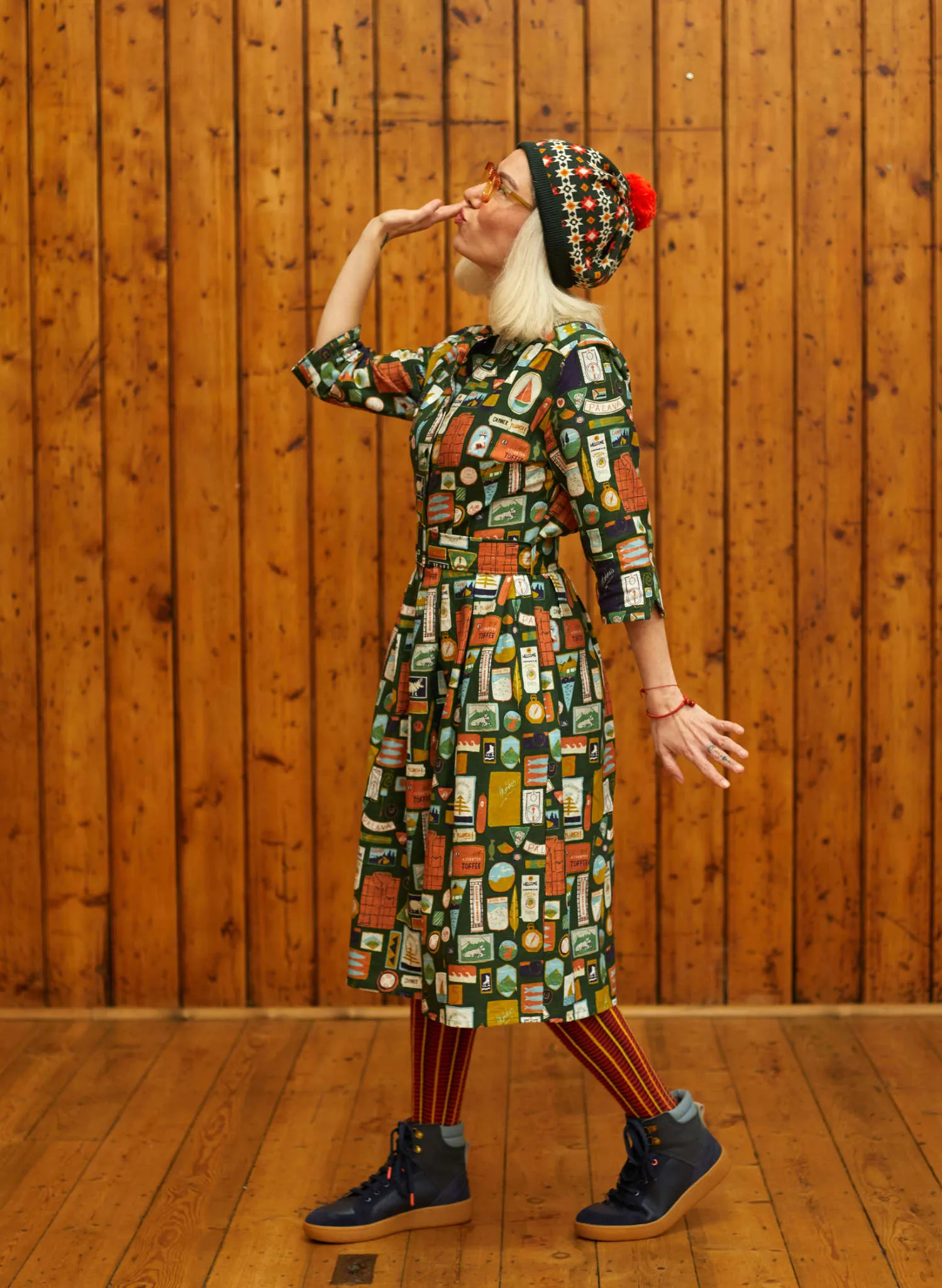 Cynthia - Dark Green Badges Dress