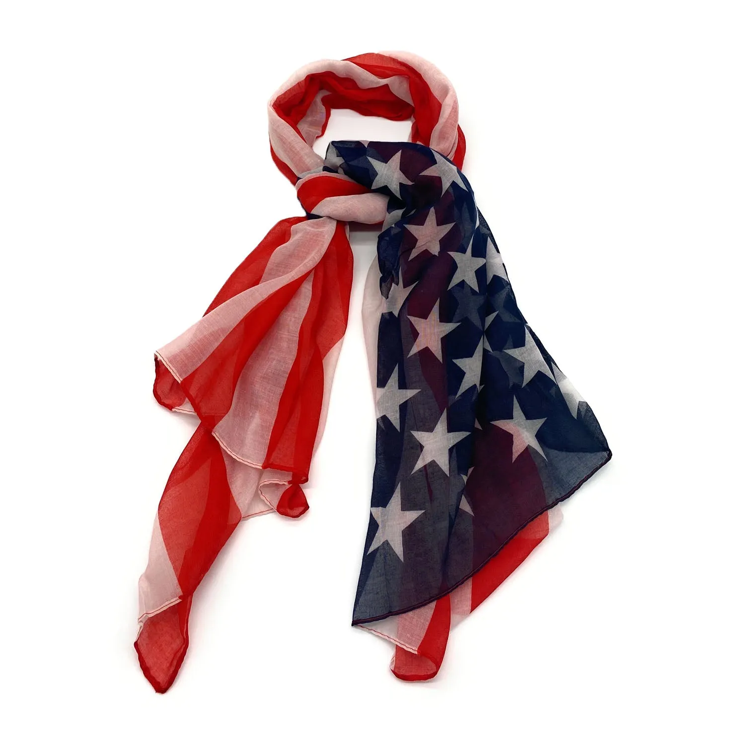 Empire Cove Patriotic USA American Flag Long Scarf Red White Scarves Shawls Wraps