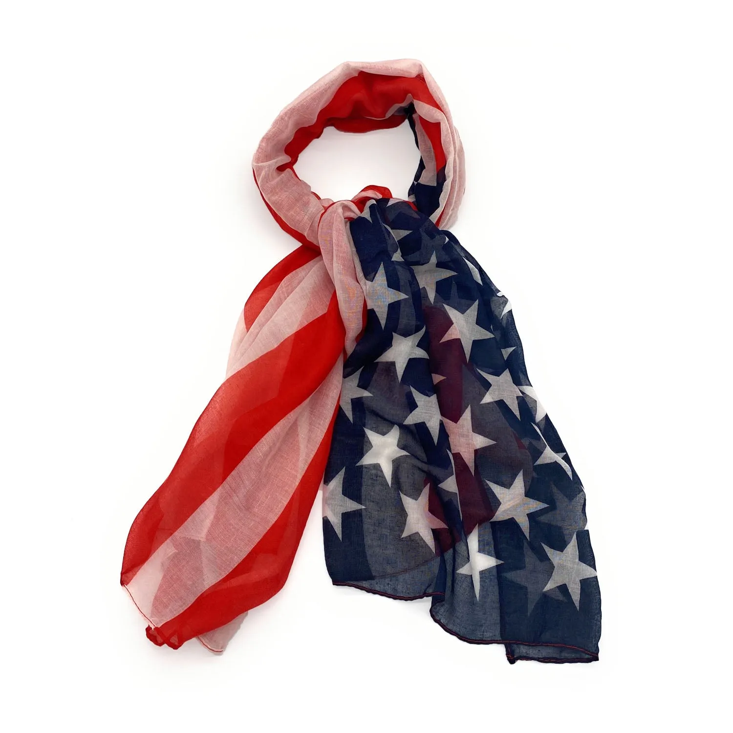 Empire Cove Patriotic USA American Flag Long Scarf Red White Scarves Shawls Wraps