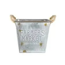 Farmers Market Galvanised Square Planter