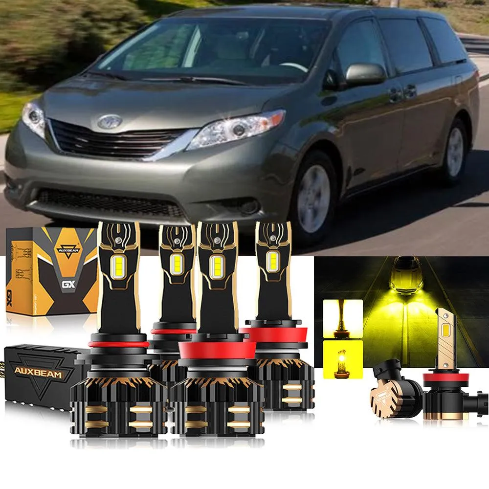 For 2011-2019 Toyota Sienna 9005 H11 LED Headlight Bulbs Bundle