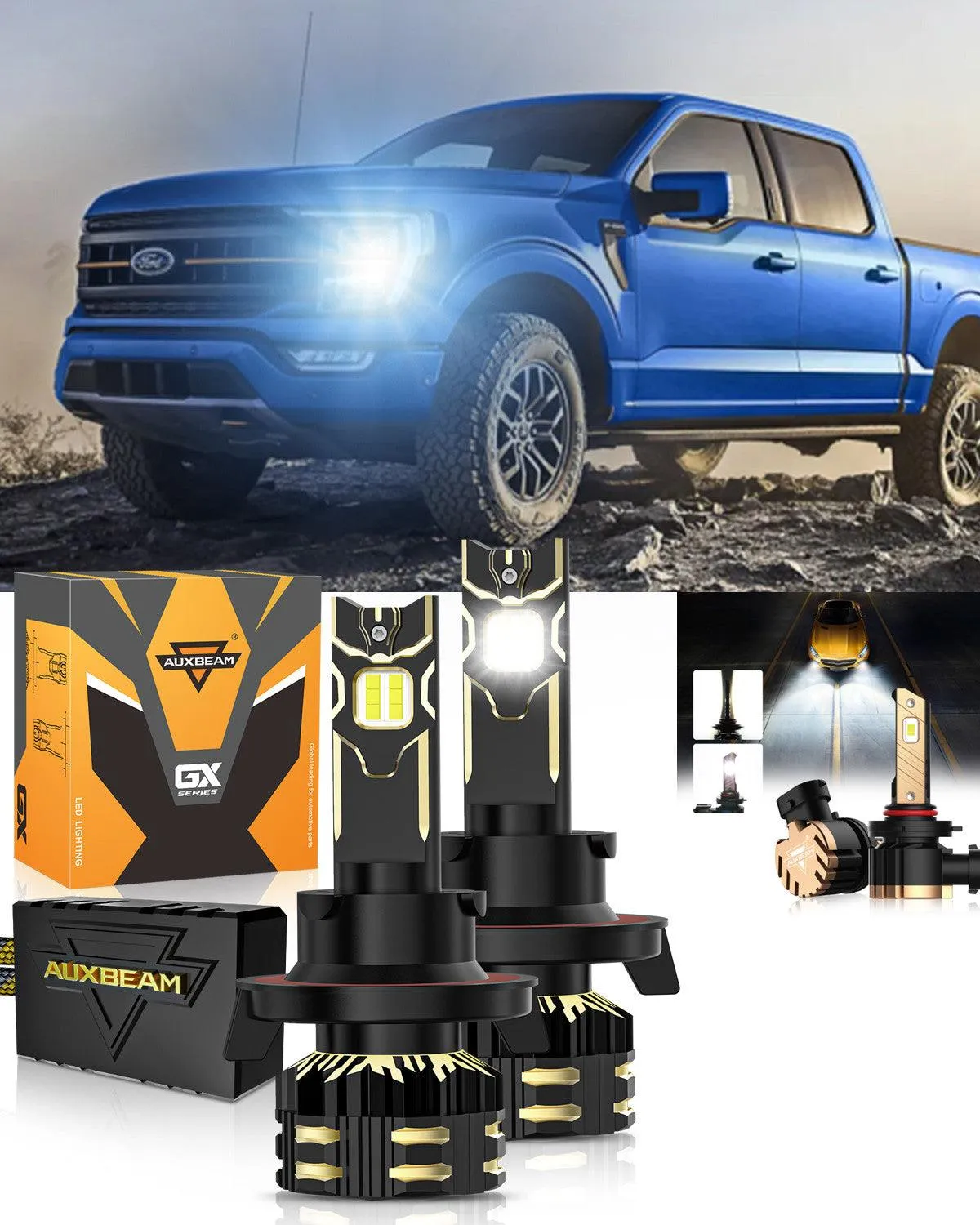 For 2013-2014 Ford F-150 H13 LED Headlight Bulbs