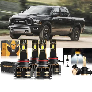 For 2015  Ram 1500 (with projector-type headlights) 9005 9012 LED Headlight Bulbs Bundle