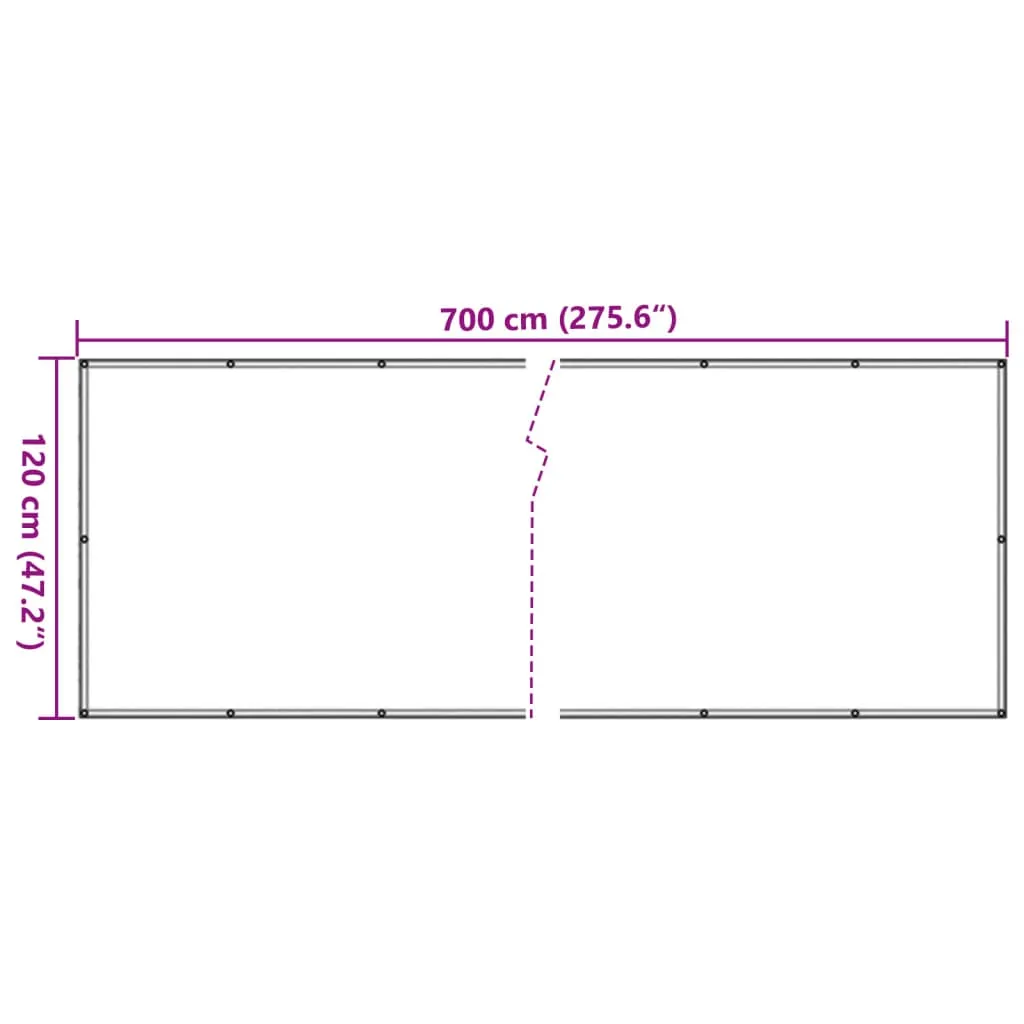 Garden Privacy Screen Anthracite 700x120 cm PVC