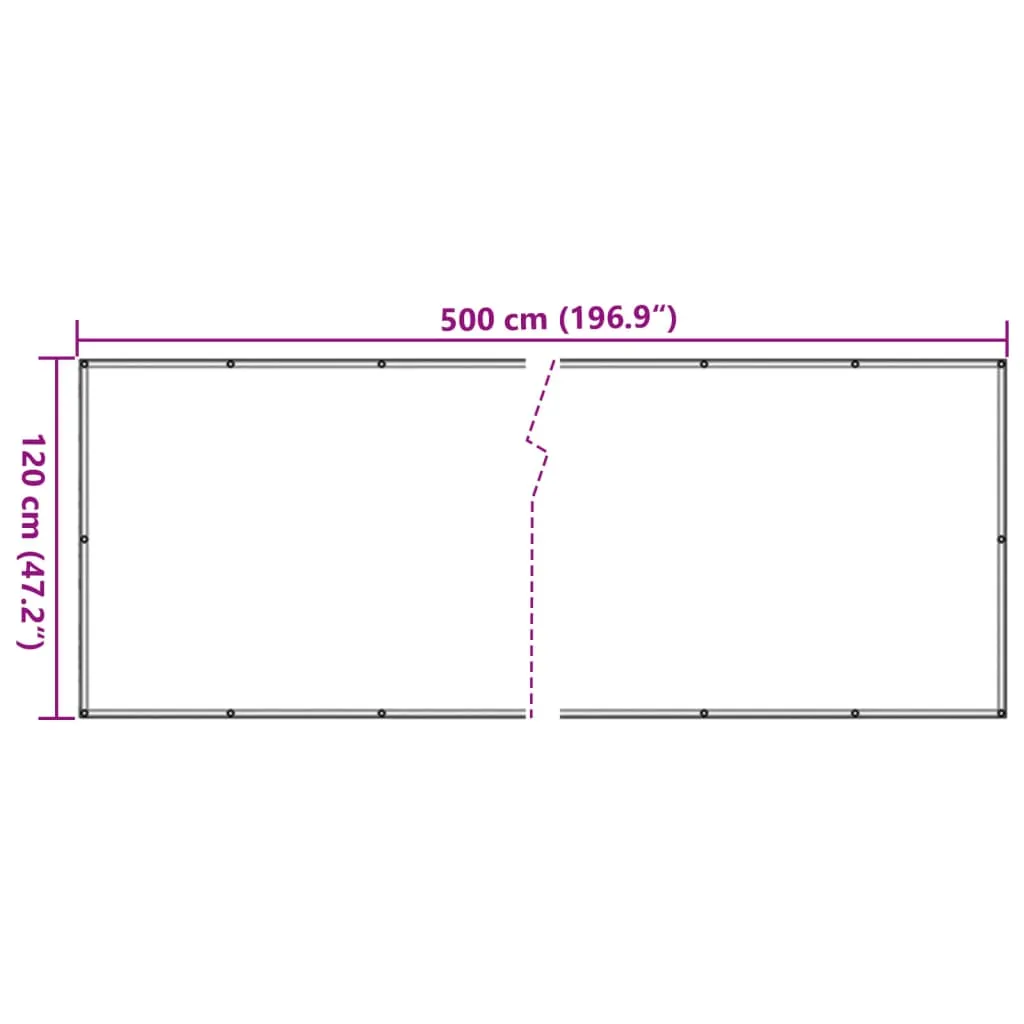 Garden Privacy Screen Ledge Stone Look Grey 500x120 cm PVC