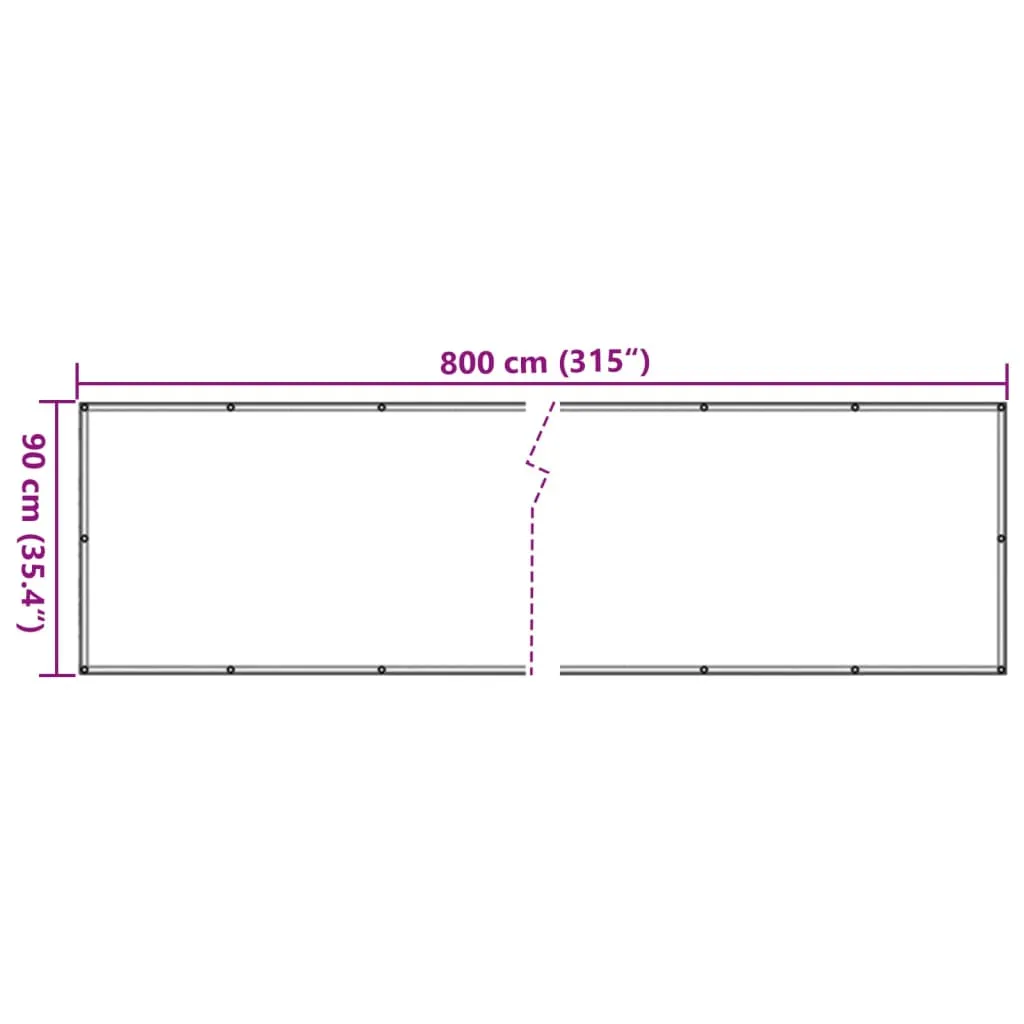 Garden Privacy Screen Ledge Stone Look Grey 800x90 cm PVC