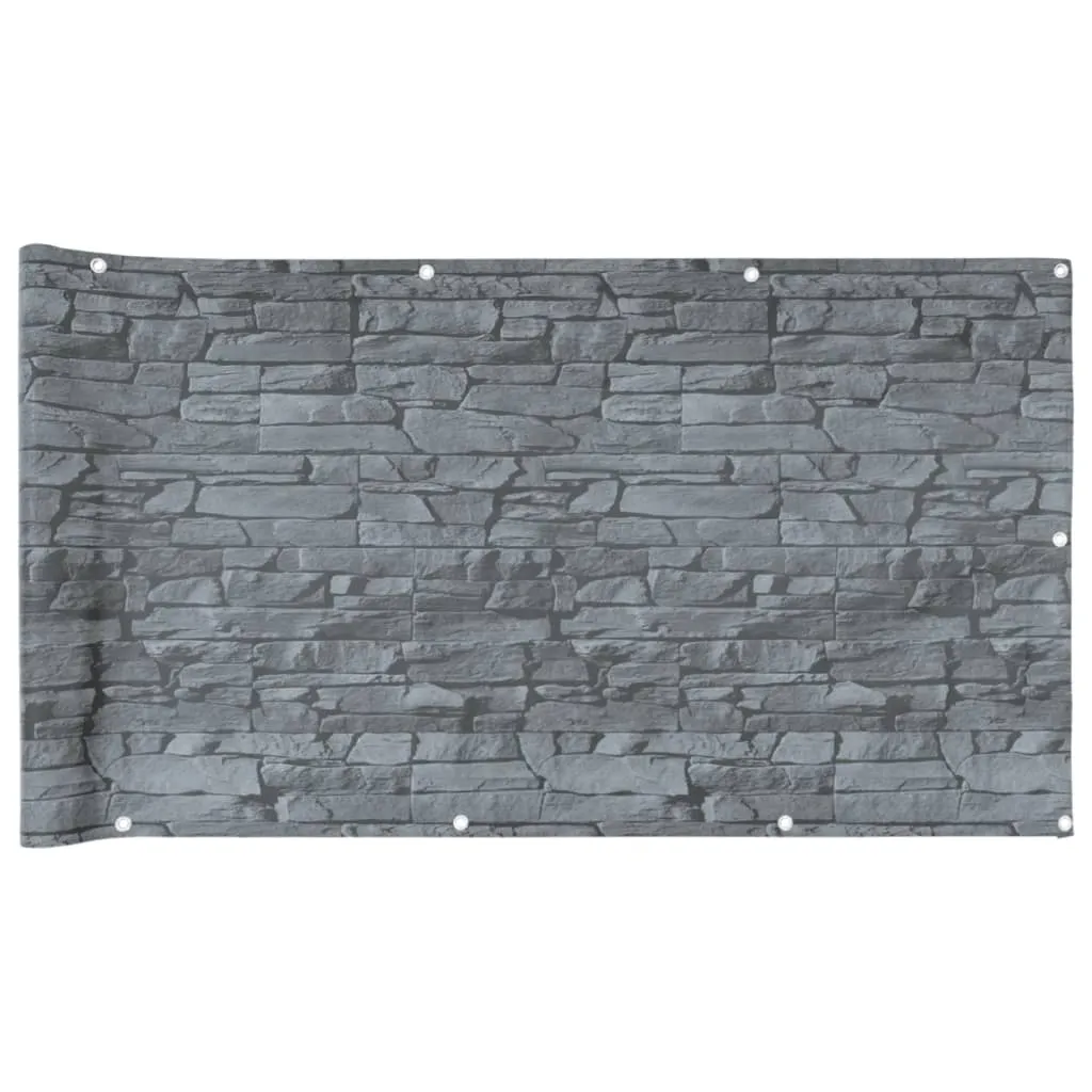 Garden Privacy Screen Ledge Stone Look Grey 800x90 cm PVC