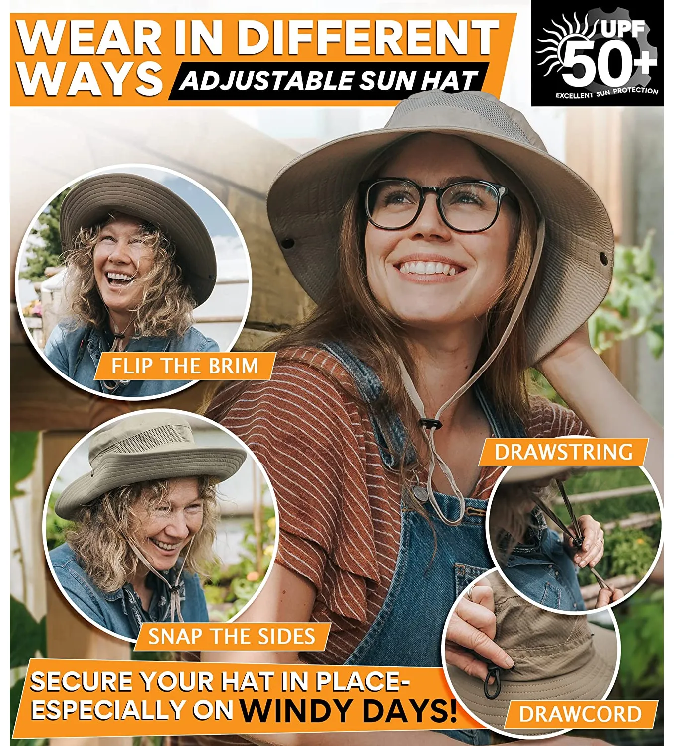 GearTOP UPF 50  Wide Brim Sun Hat To Protect Against Rays