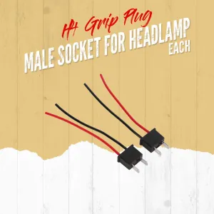 H4 Grip Plug Male Socket For Headlamp HID - Each