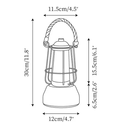 Hemp Rope Lantern Outdoor Table Lamp