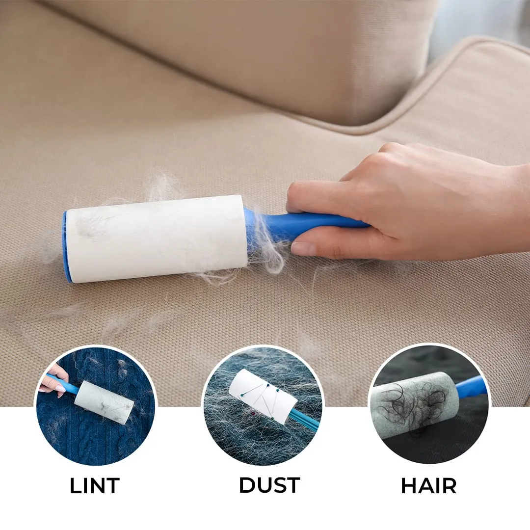 Homestic Lint Remover | Super Sticky Lint Roller | Easy | Lint Roller for Clothes | Lint Roller for Pet Hair | 60 Sheets (Pack of 4 Replacement Rolls)