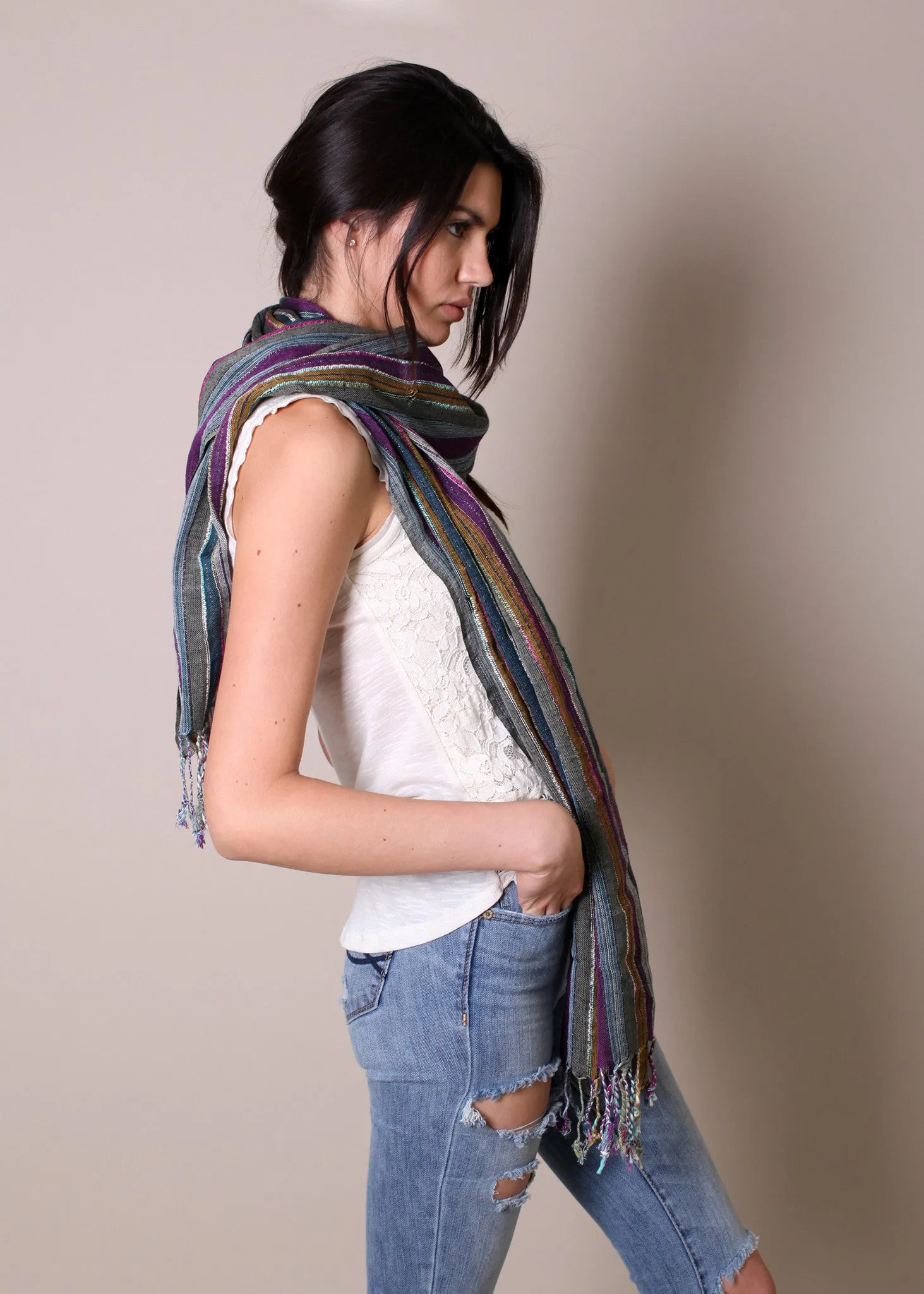 Jewel Dazzle Stripe Scarf (5 Colors)