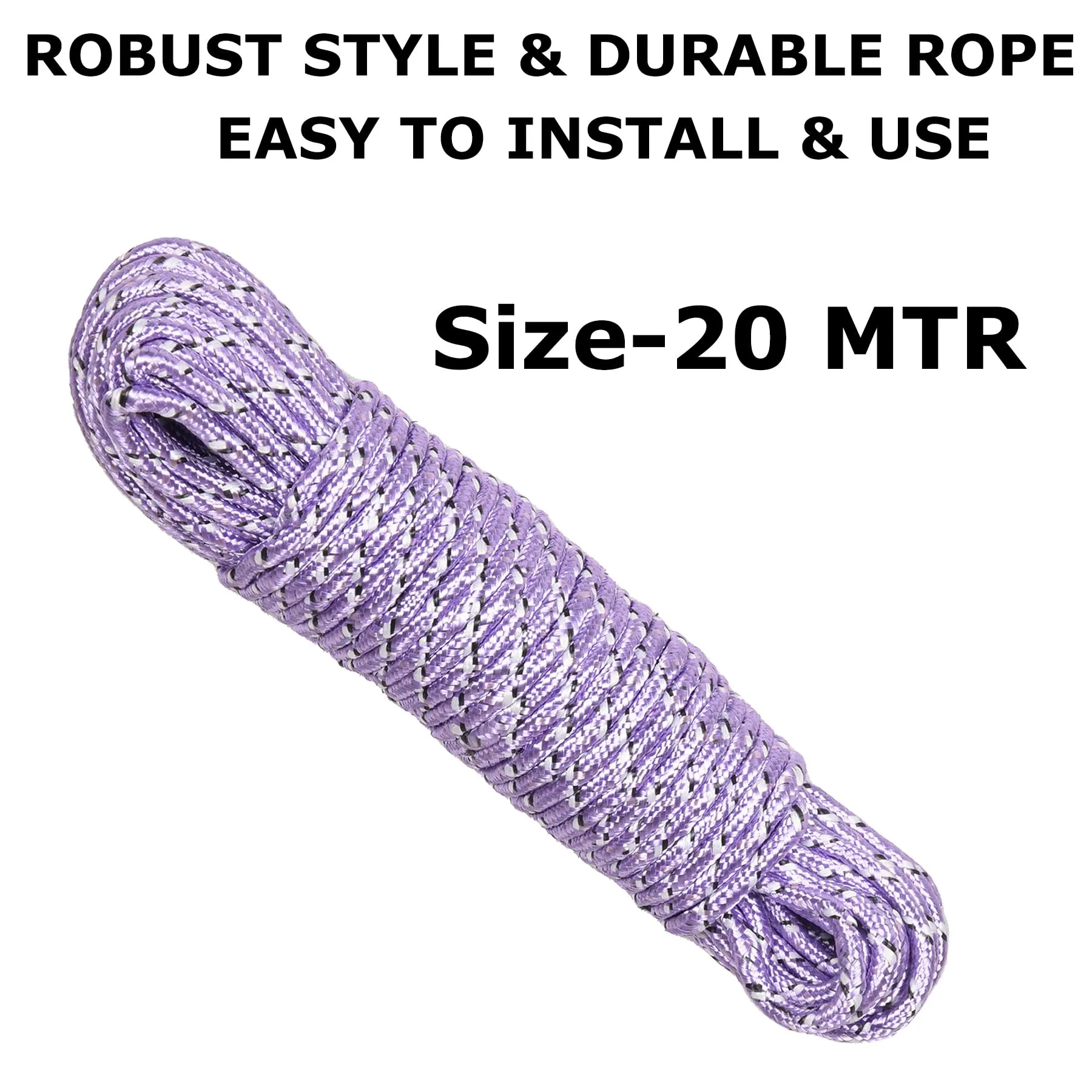 Kuber Industries Cloth Drying Rope | Nylon Synthetic Laundry Line Rope | Laundry Clothesline | Cloth Drying Wire Synthetic Rope | Clothes Drying Line | 20 MTR | Pack of 3 | Multicolor