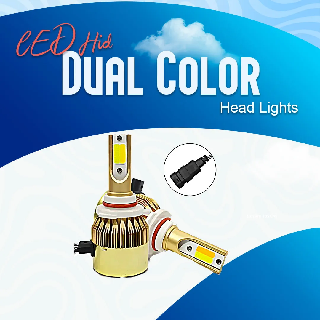 LED Hid Dual Color For Head Lights - Headlamps | Car Front Light - 9005