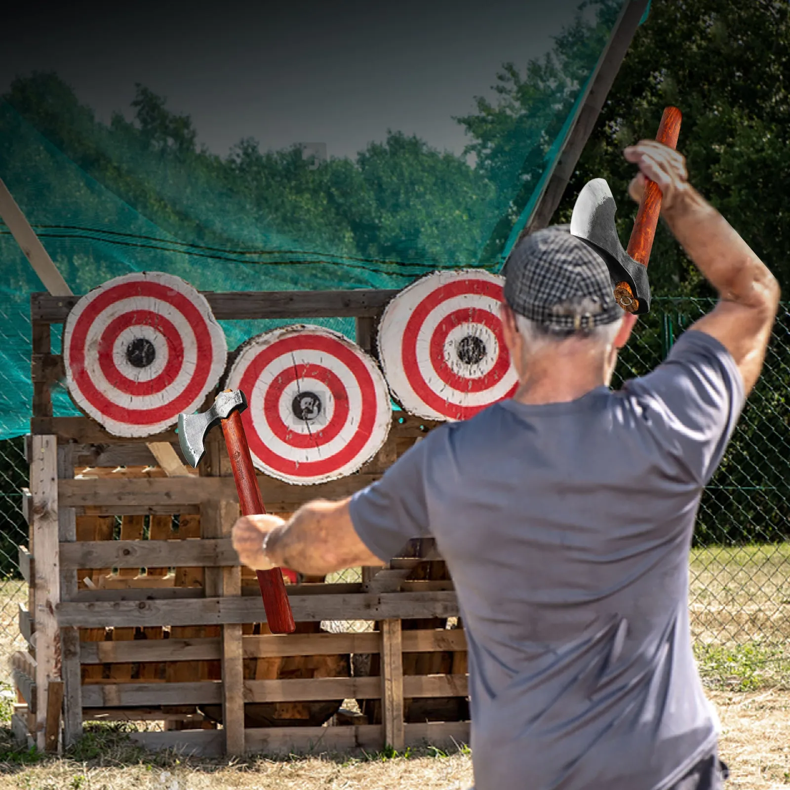 Nedfoss 16" Throwing Hatchets 2 Pack, Throwing Axes Set with Wooden Handle