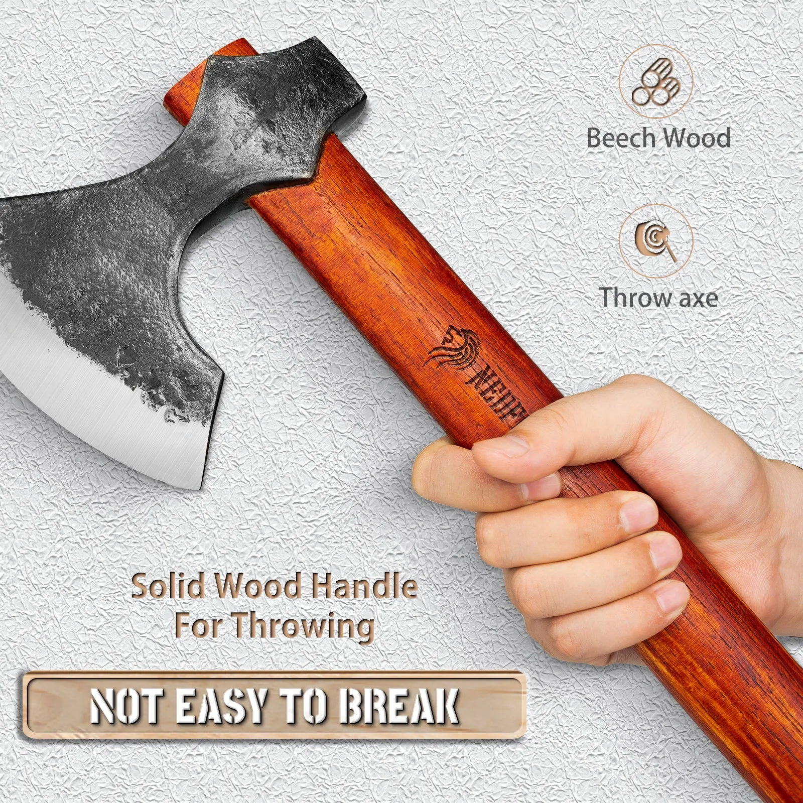 Nedfoss 16" Throwing Hatchets 2 Pack, Throwing Axes Set with Wooden Handle