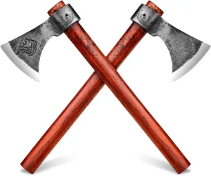 Nedfoss Vikings Throwing Axes, 2 Pack of 16 Inches Throwing Axe Set with 1065 High Carbon Steel & Wooden Handle