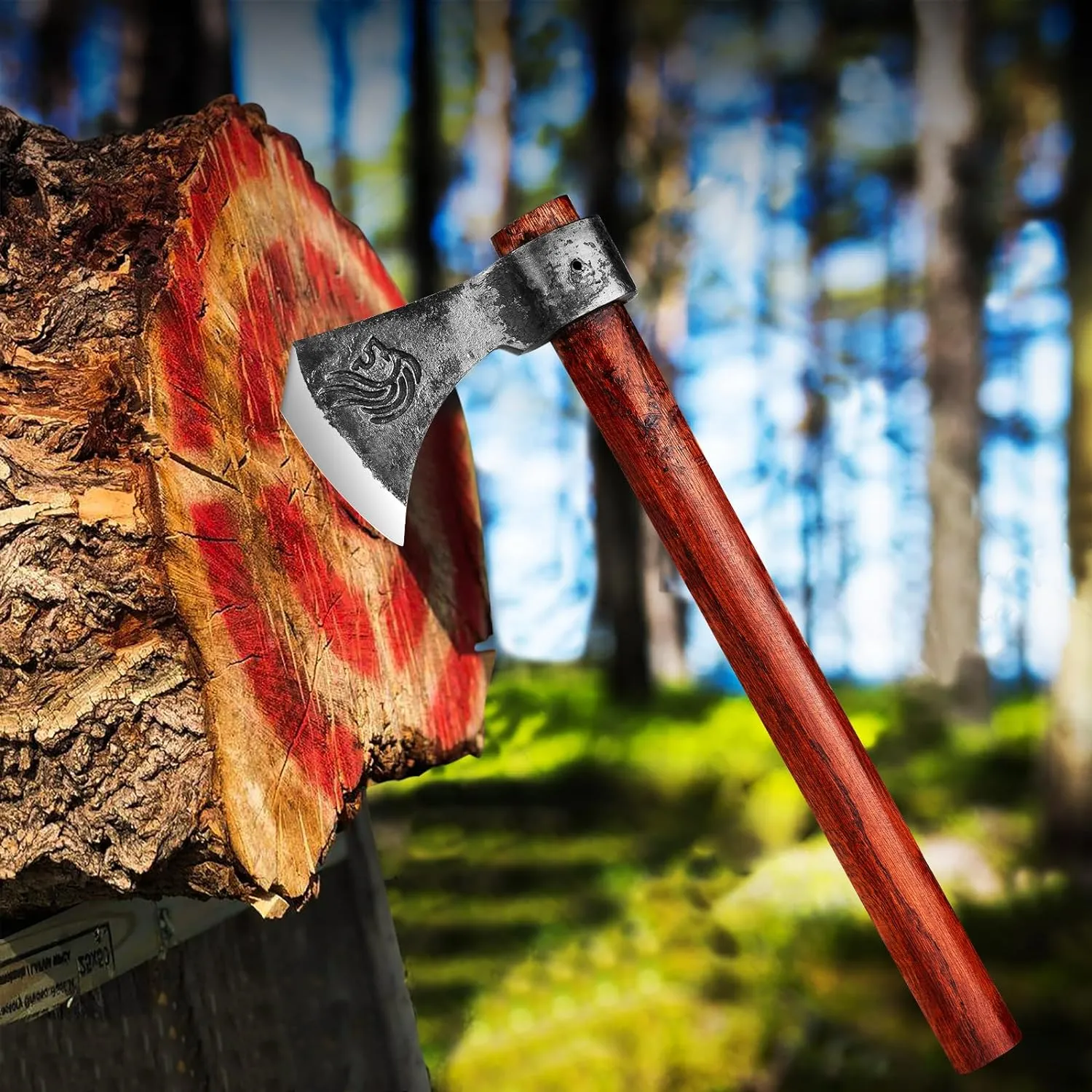 Nedfoss Vikings Throwing Axes, 2 Pack of 16 Inches Throwing Axe Set with 1065 High Carbon Steel & Wooden Handle