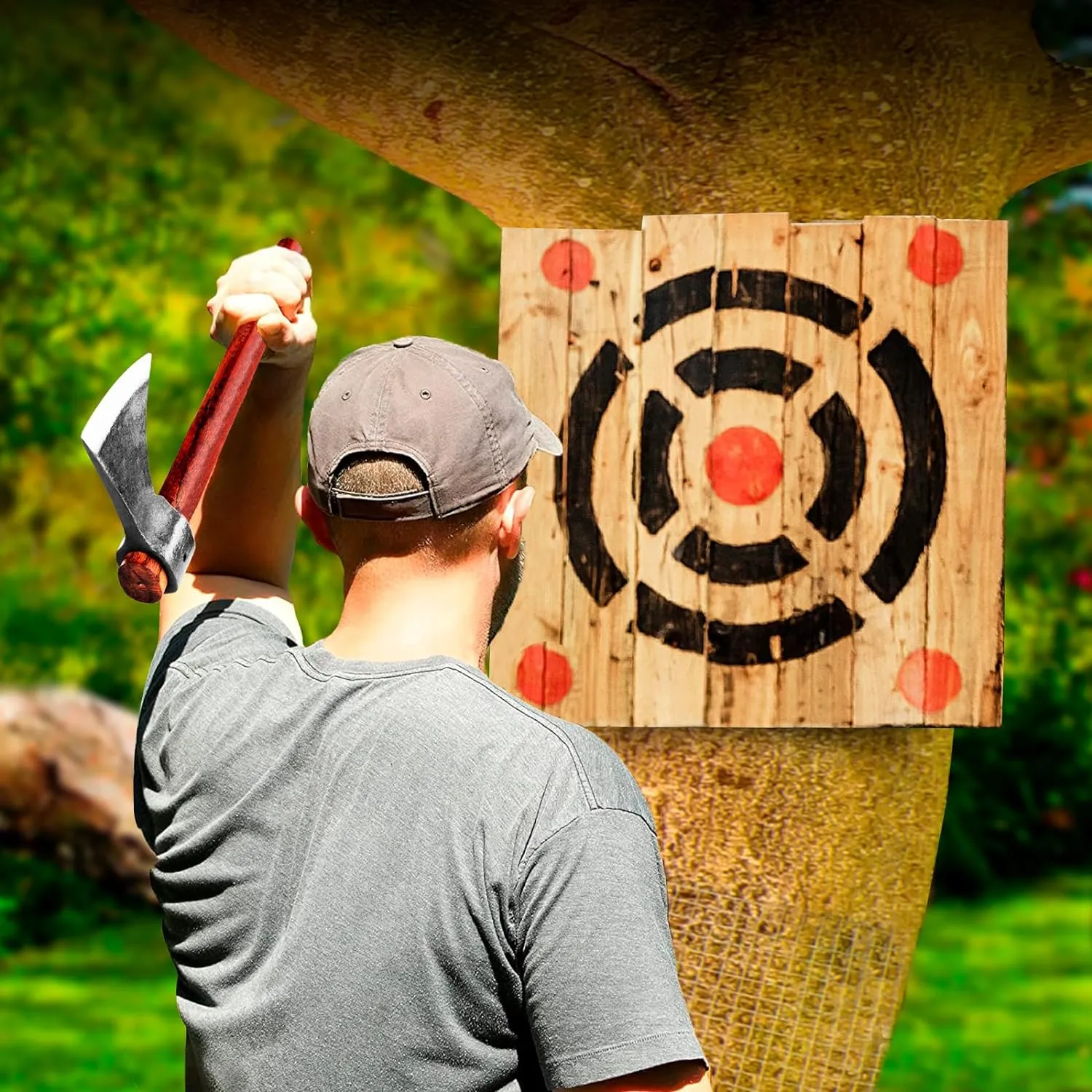 Nedfoss Vikings Throwing Axes, 2 Pack of 16 Inches Throwing Axe Set with 1065 High Carbon Steel & Wooden Handle