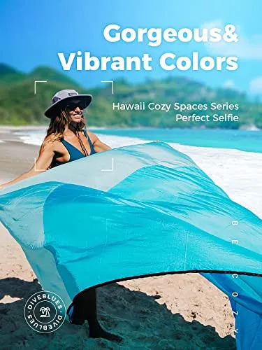 OCOOPA Diveblues Beach Blanket, Extra Large Sandproof Waterproof, Picnic Mat, 8 Persons Family Size, Sand Free, Comfortable, Durable Parachute Nylon 210T, Lightweight, 4 Stakes&1 Travel Bag, S09