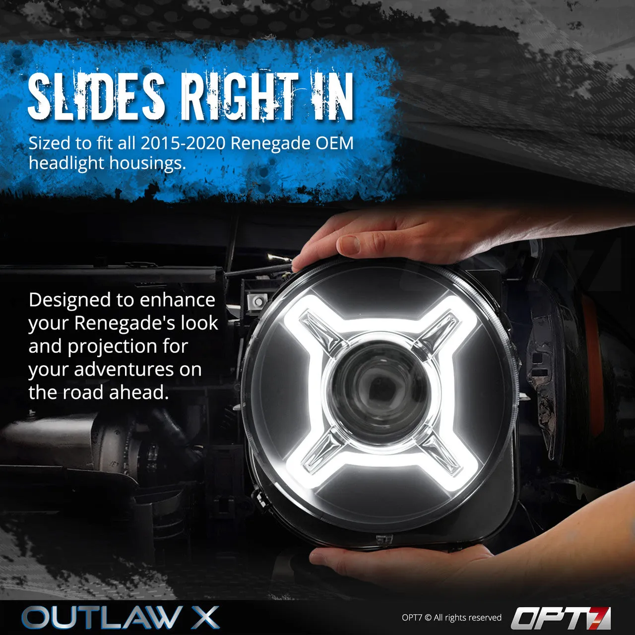 Outlaw X DRL LED Jeep Renegade Projector Headlights