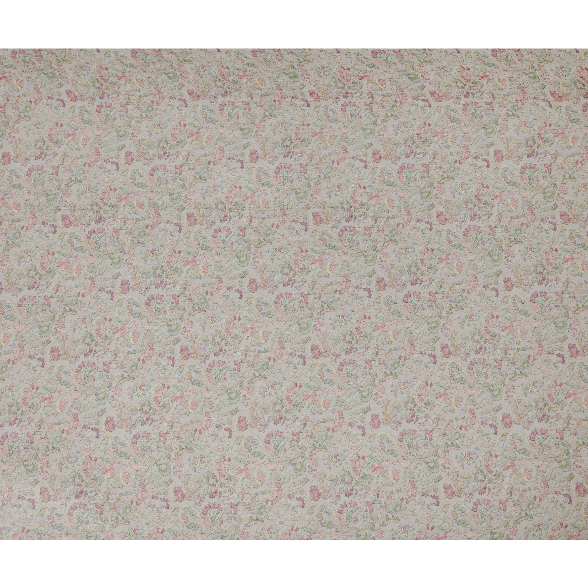 Pastel Grey Synthetic Crepe Fabric with Multicolor Floral Print, 110 cm Width-D20689