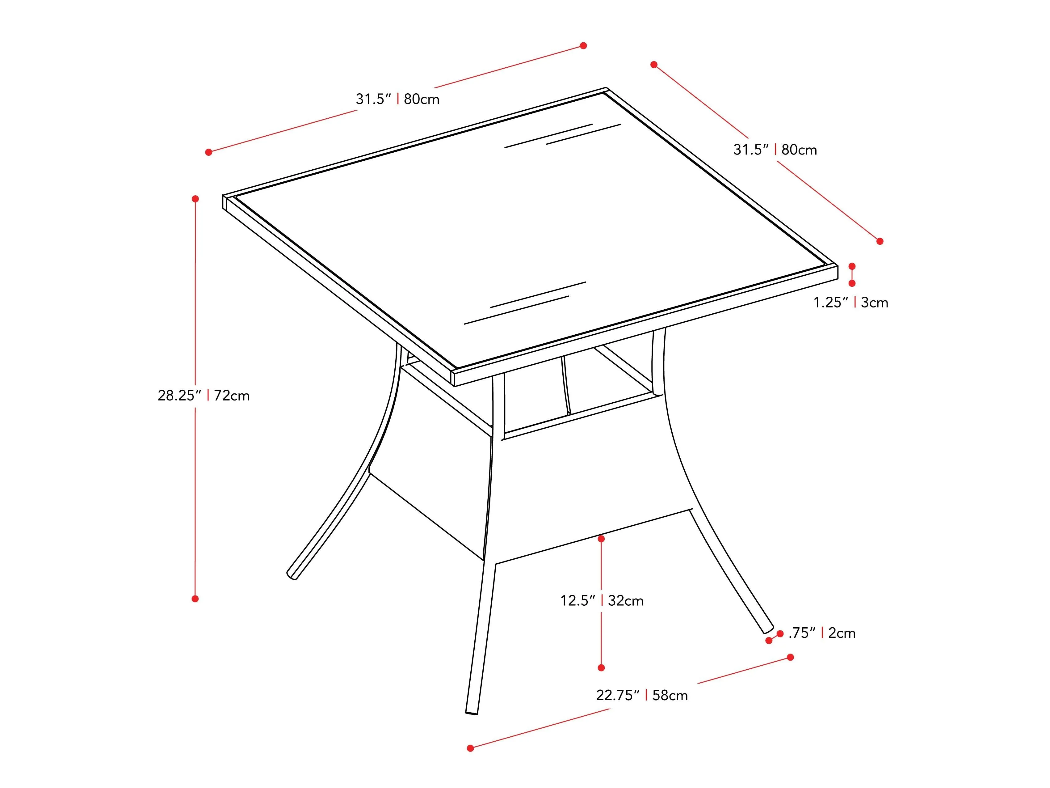 Patio Dining Set 5pc