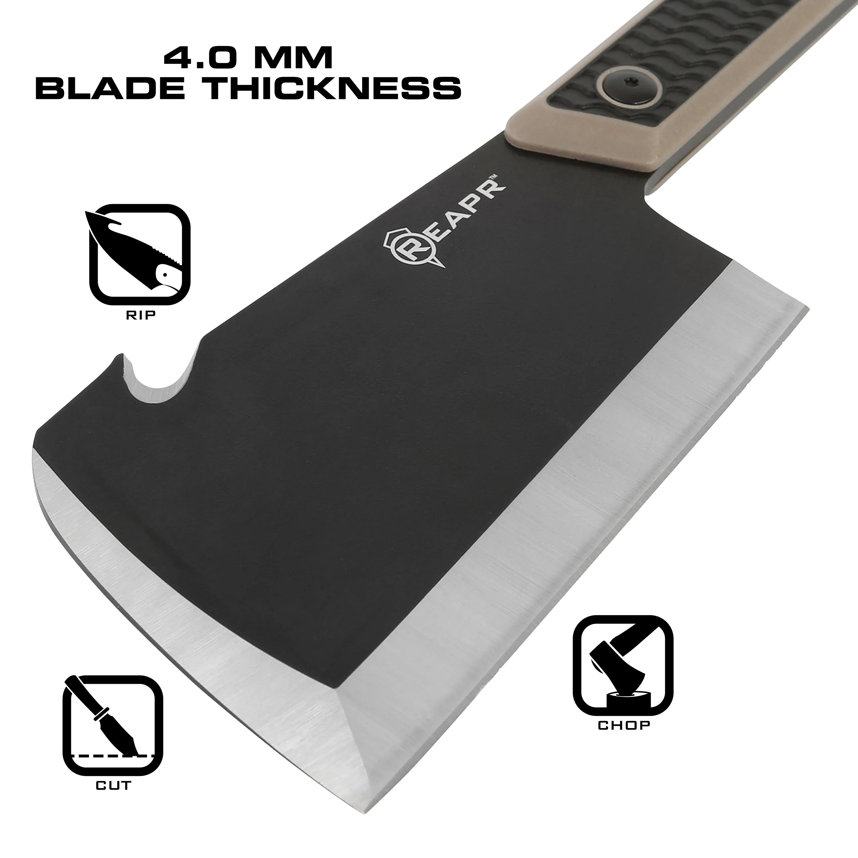 REAPR 11016 Versa Cleavr Cleaver Knife for Meat Cutting, Vegetables, Camping, and Hunting, 11" Overall Length, Kitchen Knife, Survival Tool, Chopper Knife