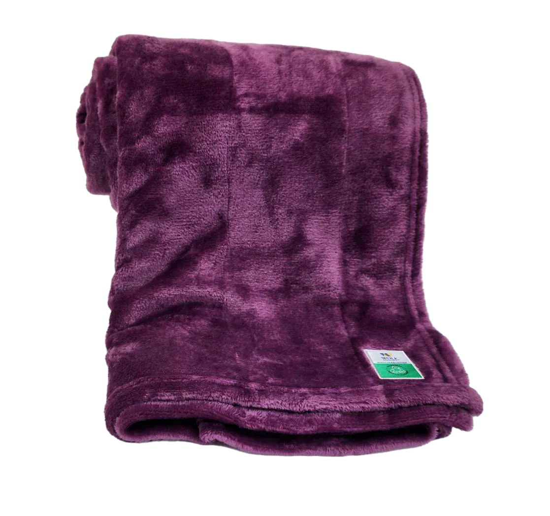 Recycled Fleece Blanket in Plum