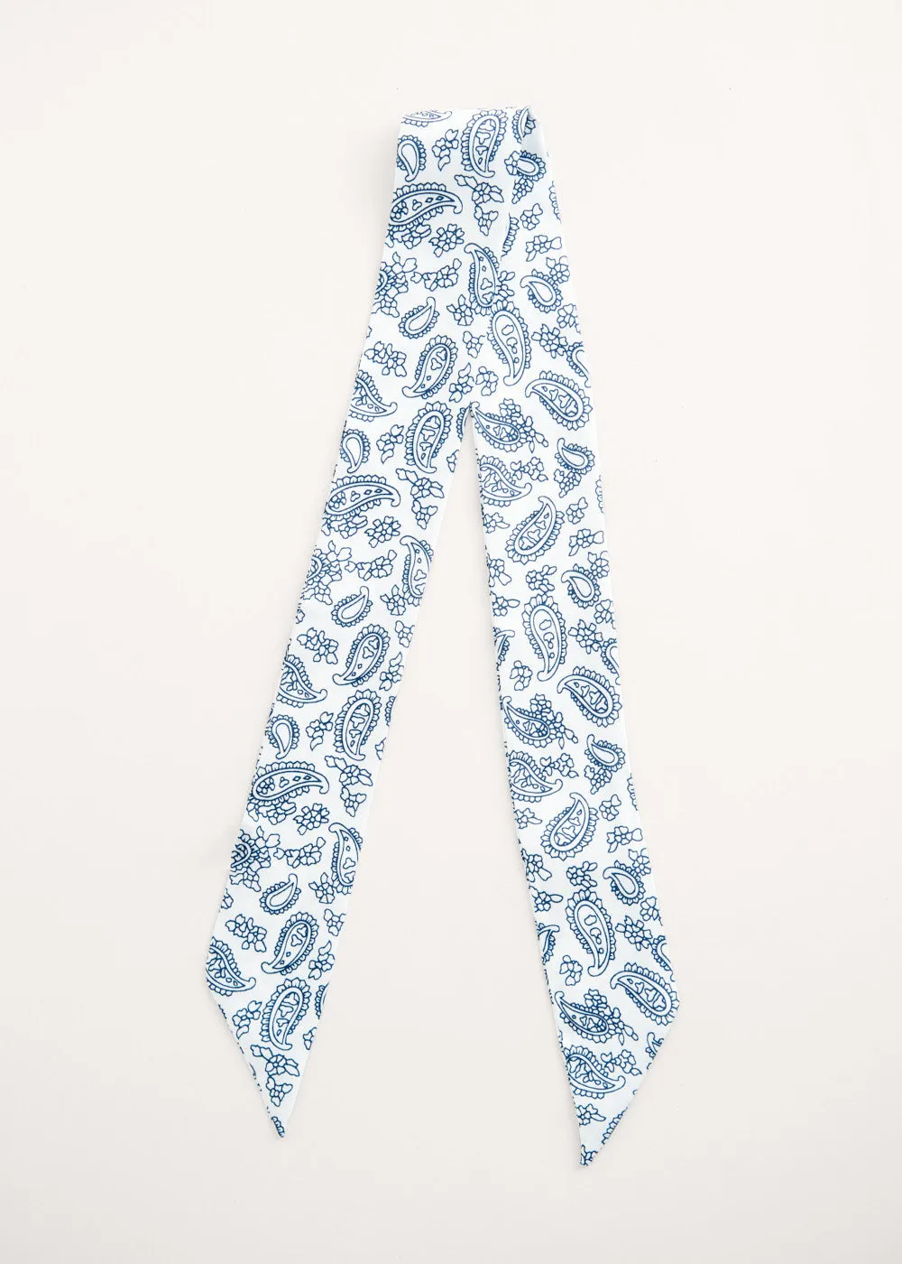 SAFFRON SATIN SCARF - PAISLEY WHITE