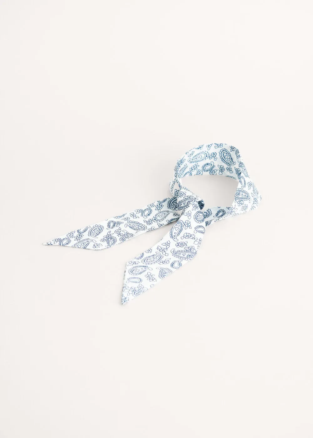 SAFFRON SATIN SCARF - PAISLEY WHITE