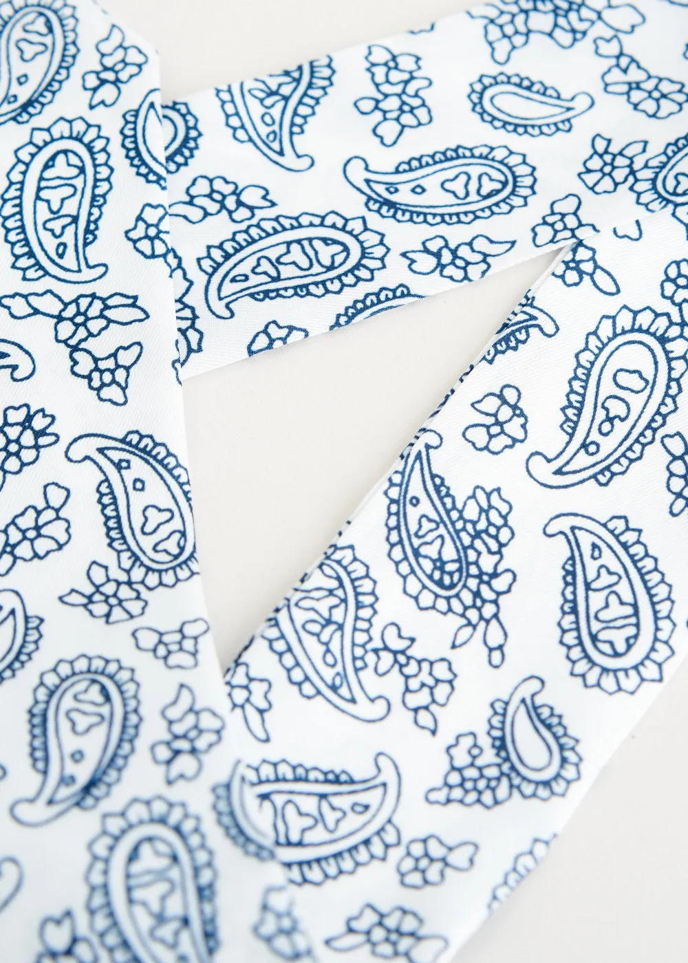 SAFFRON SATIN SCARF - PAISLEY WHITE