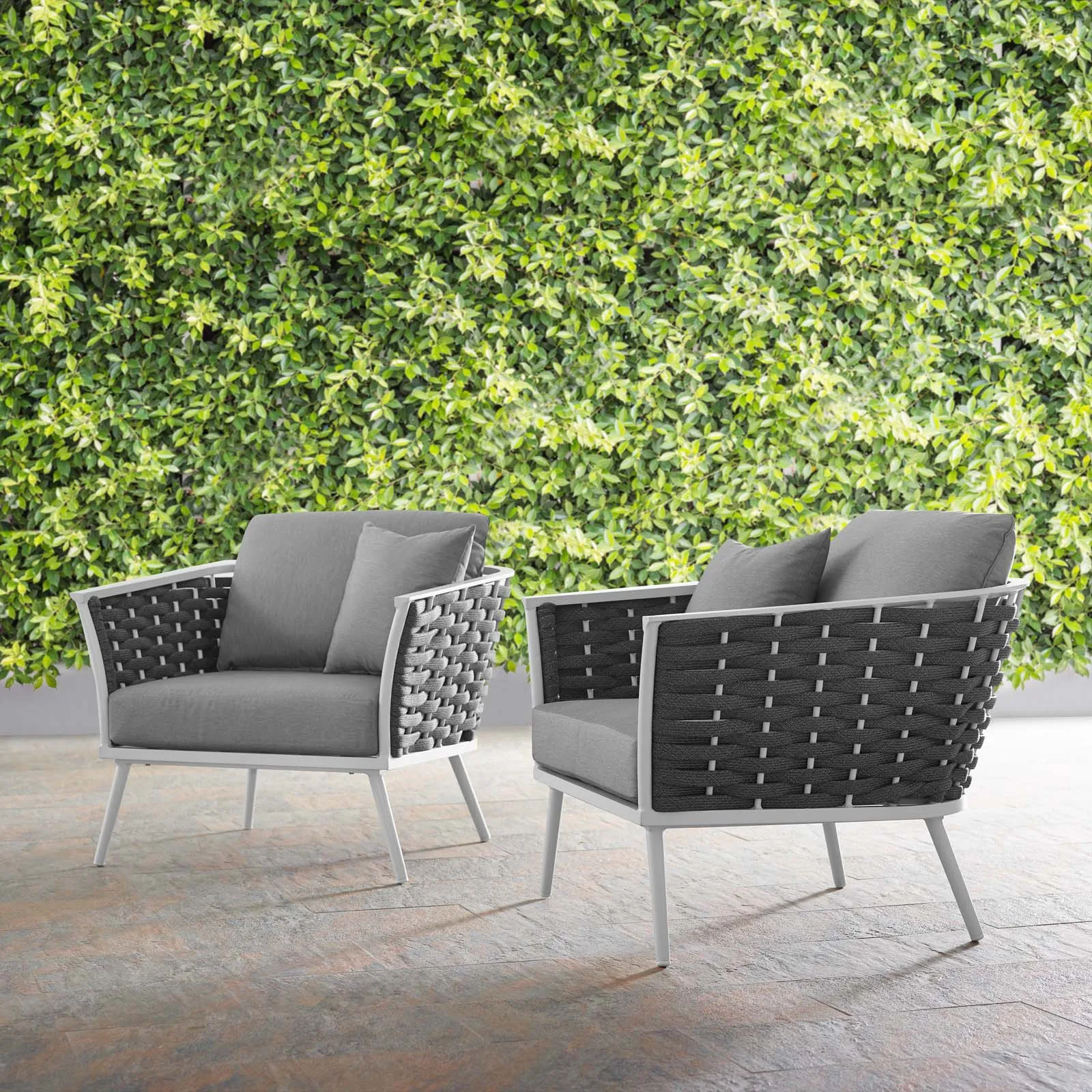 Stance Armchair Outdoor Patio Aluminum Set Of 2