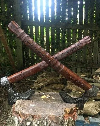 Stunning Hand Carved Viking Axe