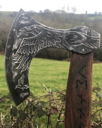 Stunning Hand Carved Viking Axe