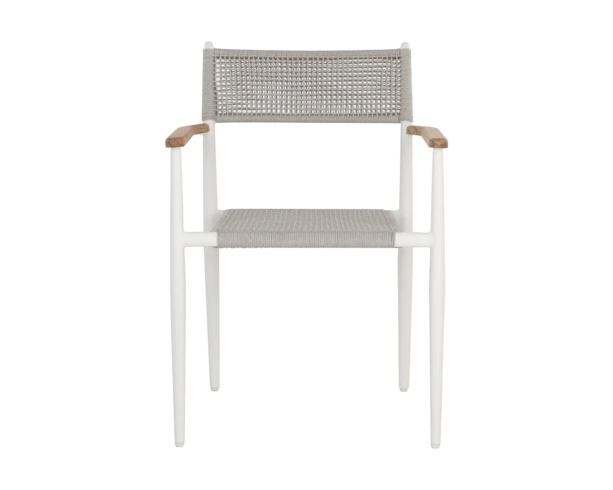 Sunpan Kona Stackable Dining Armchair - White