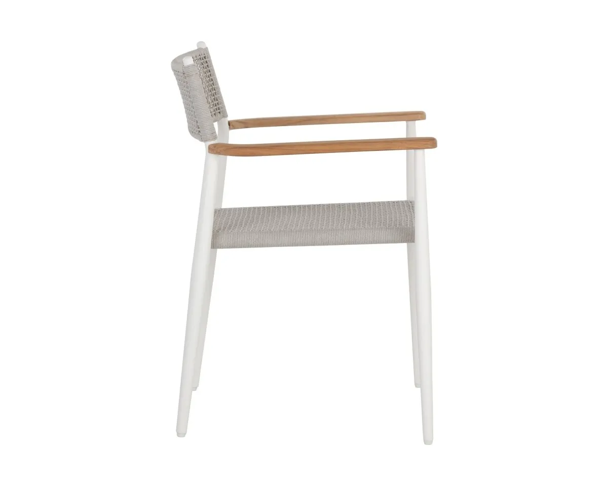 Sunpan Kona Stackable Dining Armchair - White