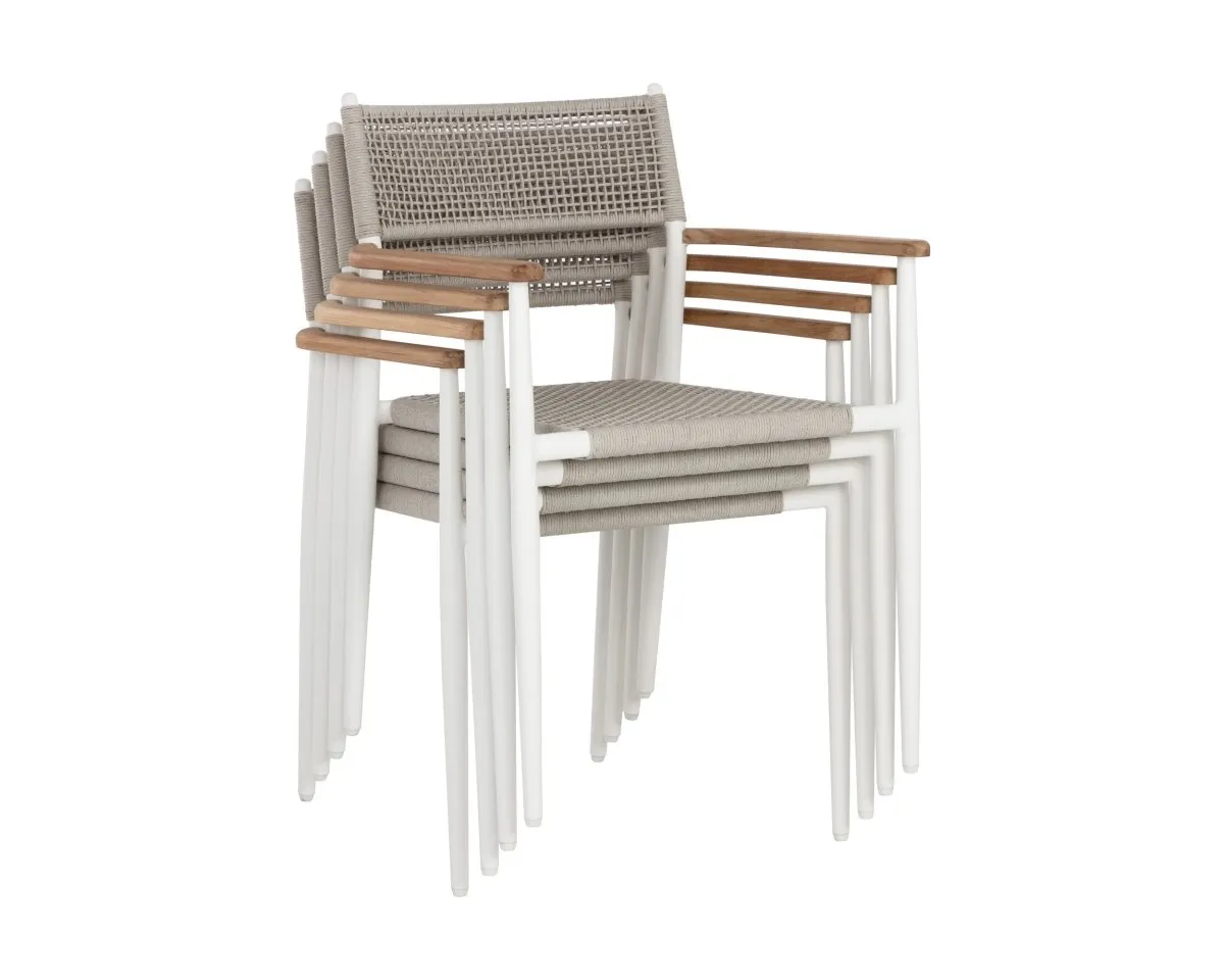 Sunpan Kona Stackable Dining Armchair - White