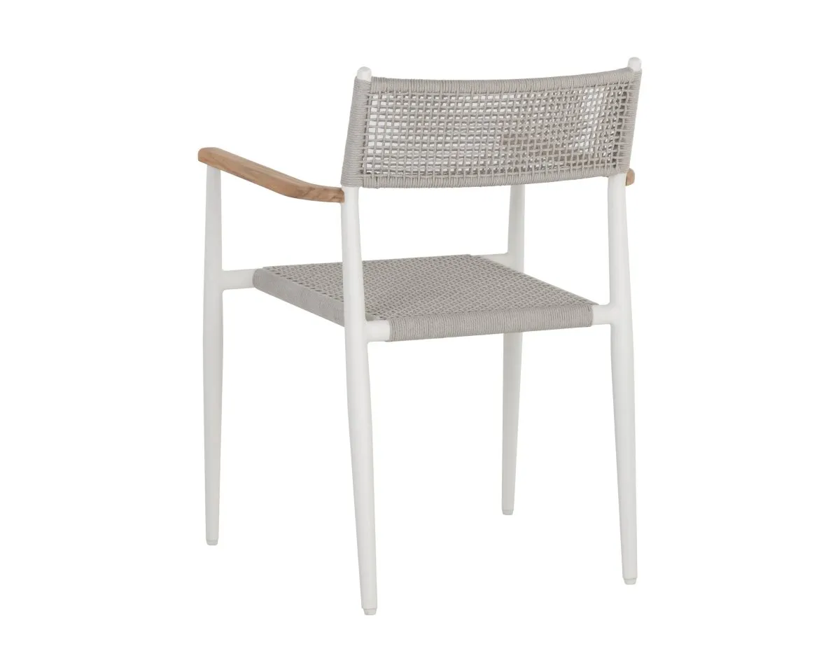 Sunpan Kona Stackable Dining Armchair - White