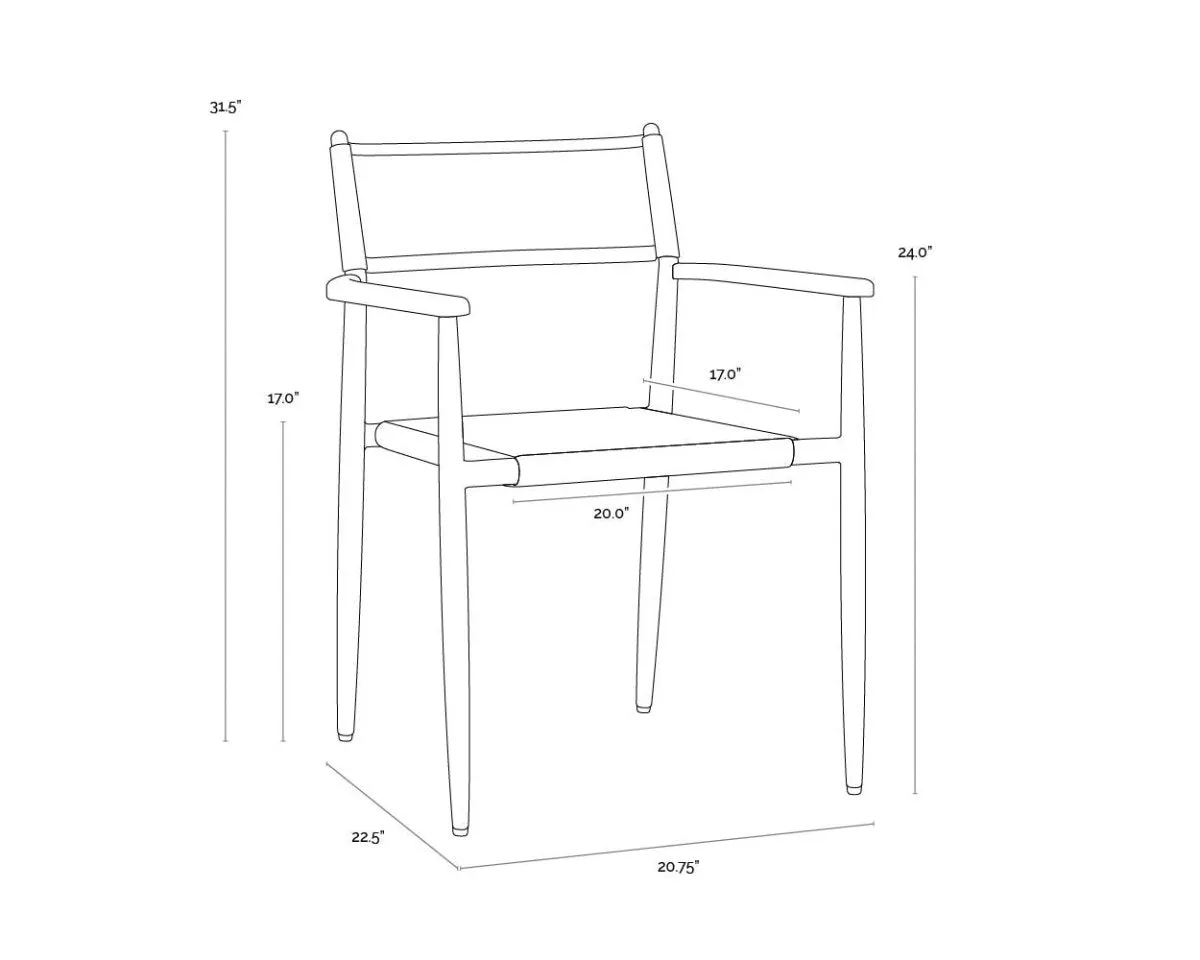 Sunpan Kona Stackable Dining Armchair - White