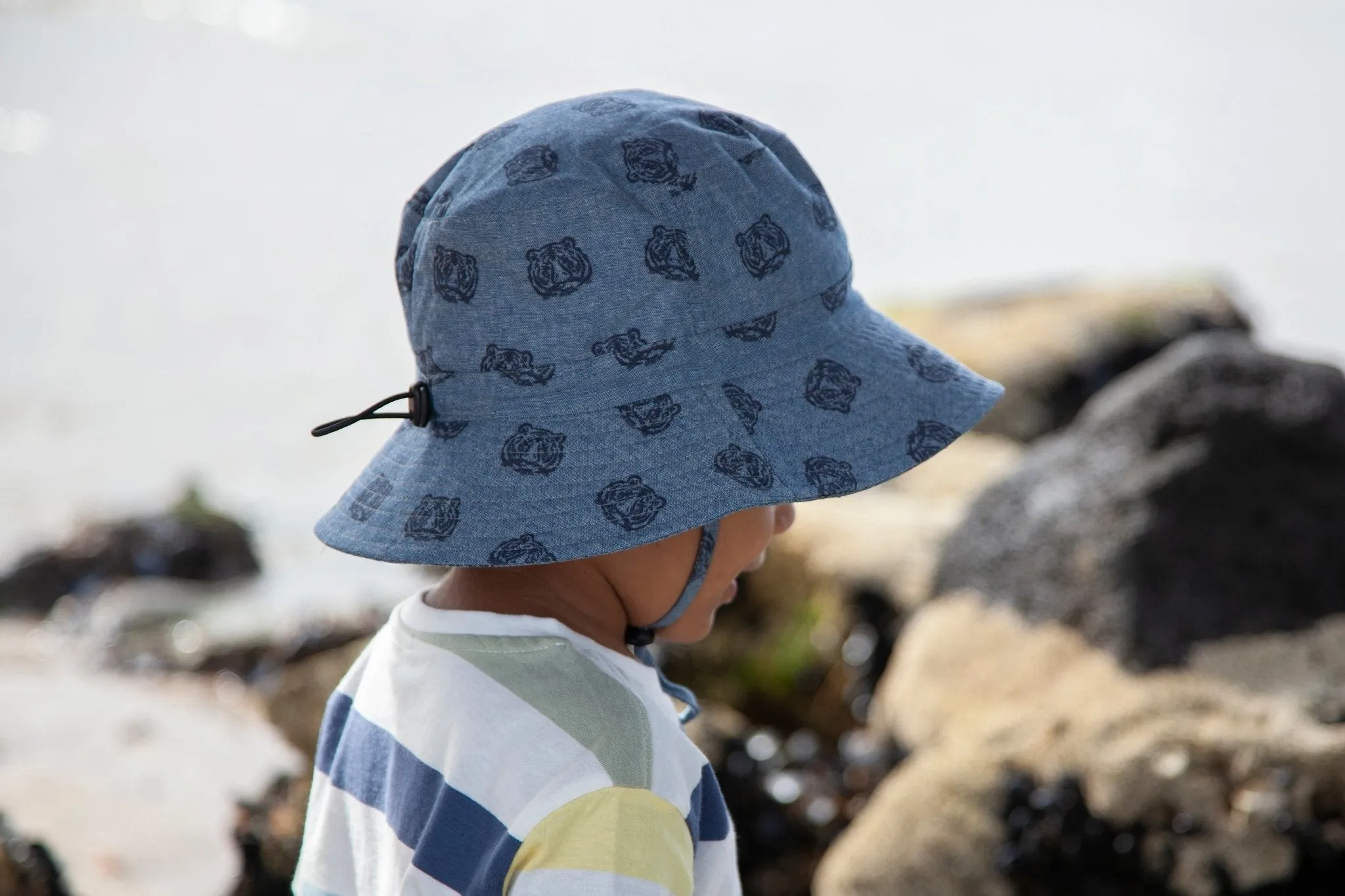 Tiger Face Wide Brim Bucket Hat