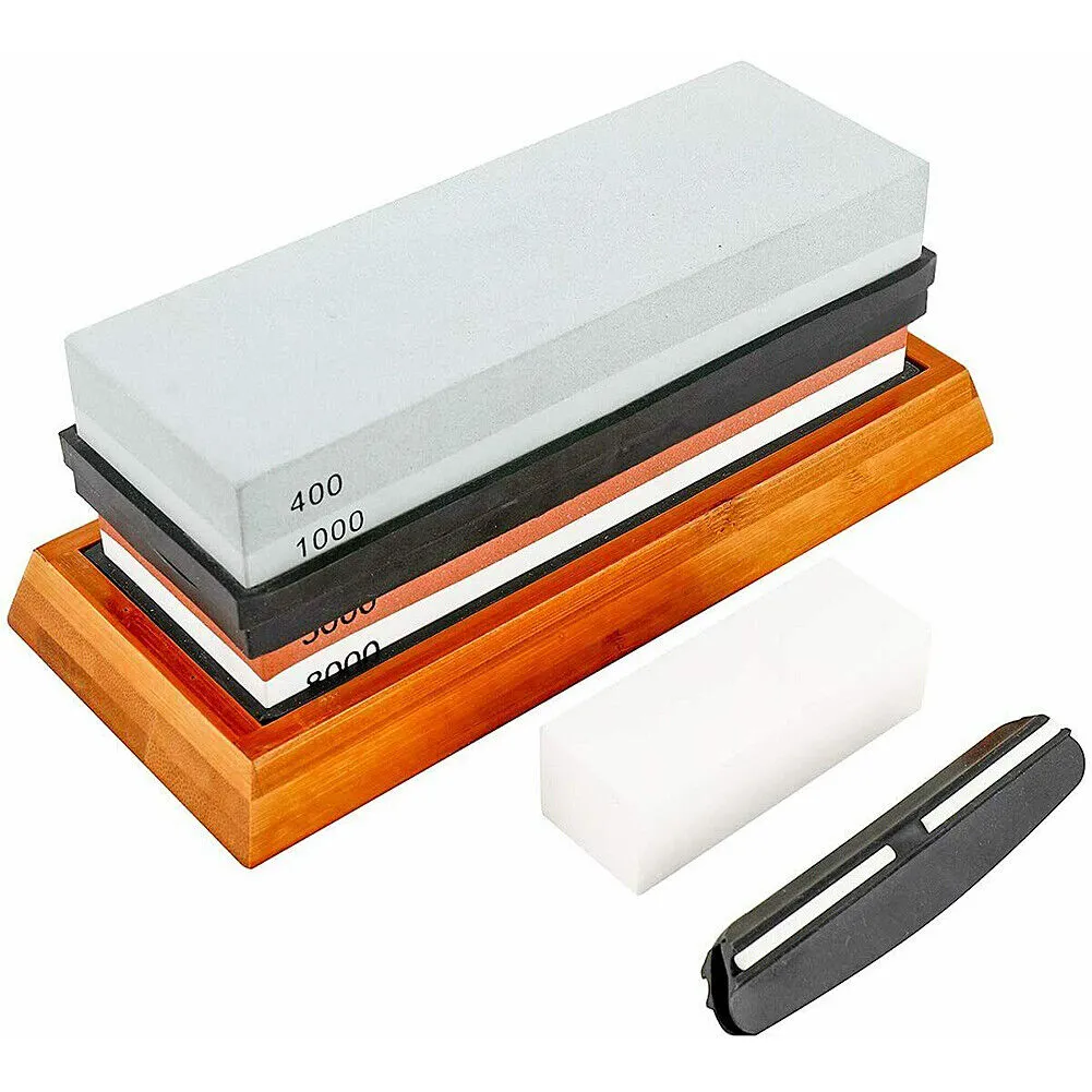 US Knife Sharpening Stone Set 400/1000/6000 3000/8000 Grit Polishing Sharpener