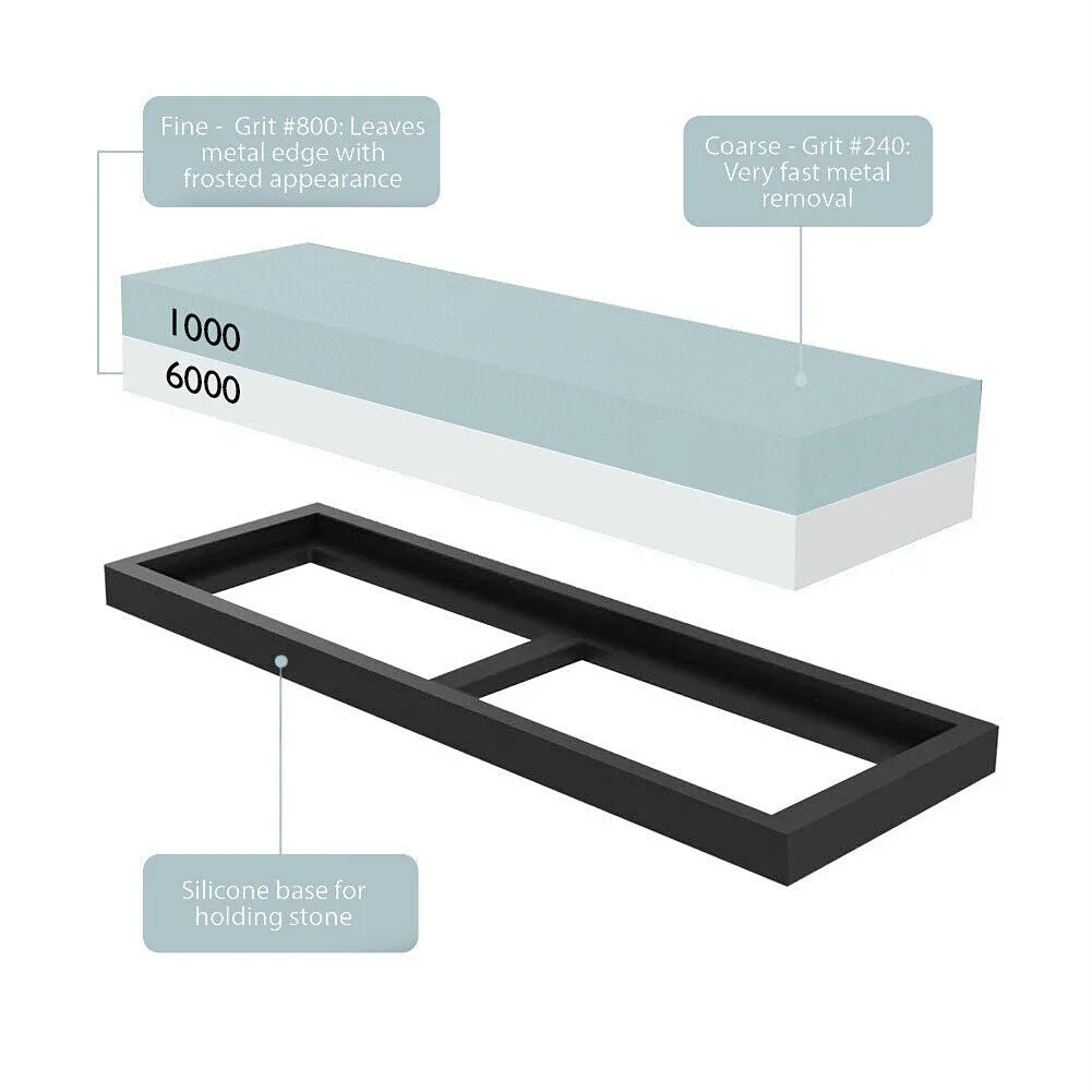 US Knife Sharpening Stone Set 400/1000/6000 3000/8000 Grit Polishing Sharpener