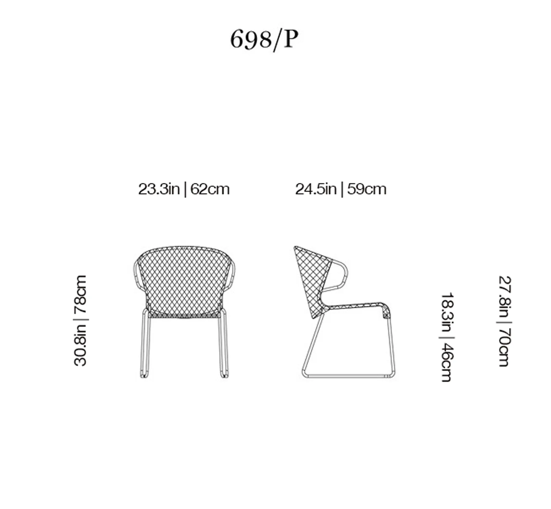 Vela - Outdoor Small Armchair (698/P)