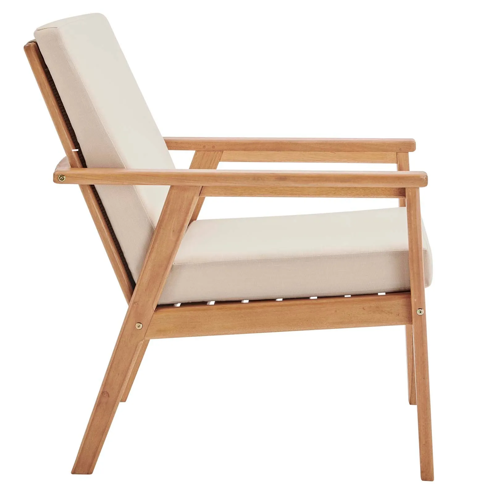 Vero Ash Wood Outdoor Patio Armchair Natural Beige